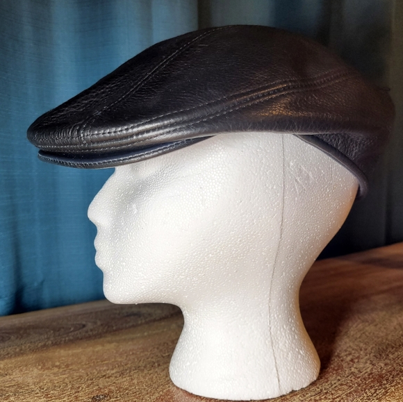 Dobbs Genuine Leather Vintage Cabbie/Newsboy Hat - Picture 3 of 6